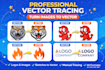 do vector tracing, convert image to vector and redraw logo