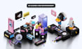 create 3d graphic illustration website banner advertising icon