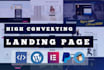 build a high converting landing page or wordpress website with elementor pro