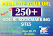 create manually 250 social bookmarking backlinks