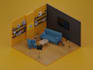 create and render 3d isometric room