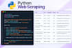 do python web scraping, data extraction and web research