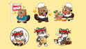 design cute animals emoticon, stickers, character, chibi
