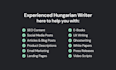 write engaging articles, blog posts, web content in hungarian