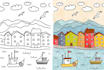 draw cute coloring book page for children