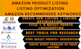 create amazon listing and variations with keywords