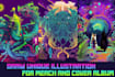 create alien t shirt design horror t shirt design fantasy t shirt design