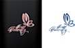 do modern feminine floral fashion beauty watercolour signature logo design