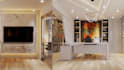 design and rendering modern office interior reception workstation