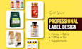 professional product label design, honey label, spice label, coffee packaging