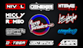 design music, dj, rap, and band logo in typography  style