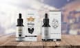 create modern beard oil label and box design
