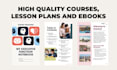 create lesson plans, online course creation and ebooks