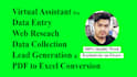 do data entry, web research, copy paste, data collection and excel data entry