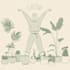 illustrate plants, flowers and mushrooms