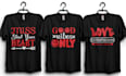 do custom minimalist typography t shirt logo design