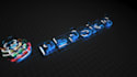 do neon logo animation in 3d shining style video intro