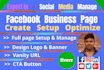 do create setup design and optimize  facebook business page