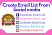 web research,email list,social media and lead generation your business