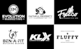 do flat minimalist business logo design with branding kit