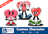 draw retro mascot, sticker, and vintage cartoon character