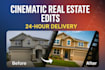 do professional real estate cinematic video and reel editing