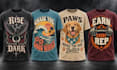 design detailed vintage retro t shirt artwork for apparel and merch