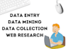 data entry, scraping, typing, email and data collection, copy paste works