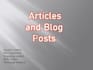 write quality SEO articles and blog posts