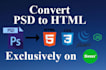 convert psd to html, pdf to html, xd to html with  responsive