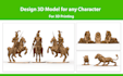 create 3d character modeling and sculpting for 3d printing