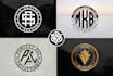 do badge clothing line initial letters monogram minimal initial text letter logo