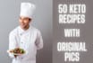 provide 50 keto recipes with nutrition facts