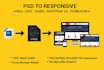 convert PSD to HTML, sketch to HTML, xd to HTML responsive