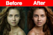 do portrait retouching, skin enhancing, beauty retouching and color correction