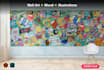 design print ready wall art, mural and decal vector