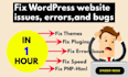 fix wordpress critical errors, 404 errors, and database issues in 1 hour