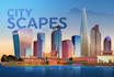 create city and nature landscape illustrations