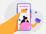 draw vector illustrations in a flat, modern style