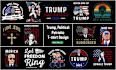 create trump,patriotic and flag tshirt design