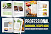 create cookbook, recipe book layout design with cover design