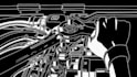 create hand drawn monochrome line art animated music video