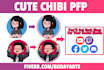 draw your cute chibi anime pfp icon illustration