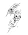 create black and white surrealism line art illustration
