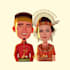 draw cute couple cartoon portrait
