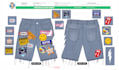 design streetwear style for clothing brand merch jeans, jorts or cargo pants