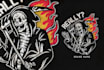 draw a skull, skeleton theme illustration for your branding