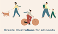 unique vector illustrations for your website or brand