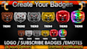 make 6 twitch, discord , kick sub badge and emotes for subscribers