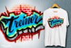 do graffiti airbrush hand drawn letters for t shirts